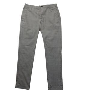 Zara Men Grey Plaid Slim Fit Trousers Size Medium 31 Stretch Dress Pants